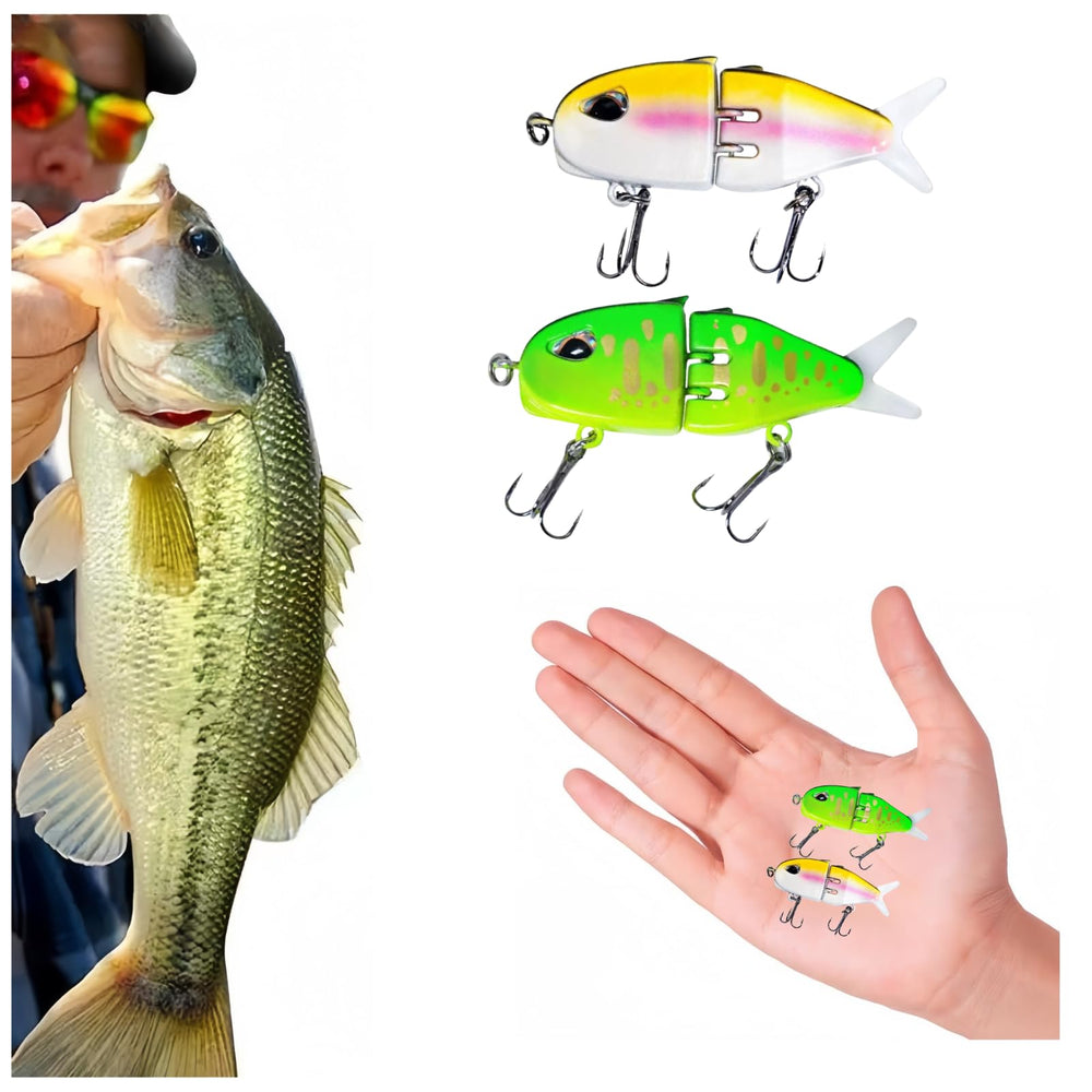 Pack of 2 mini glide baits for bass and pike