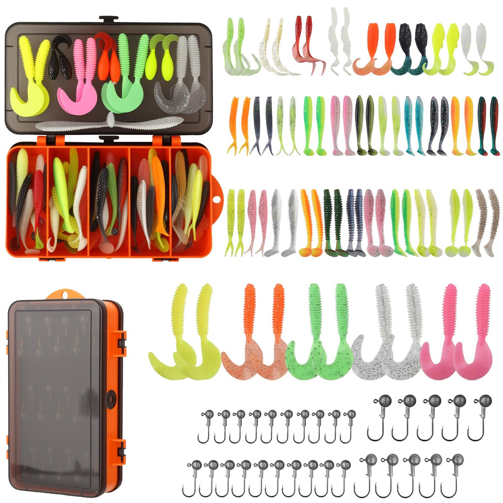Paddle tail swimbaits 100-piece kit in assorted colors