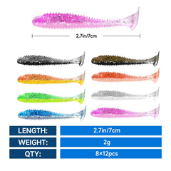 Paddle tail swimbaits 96-piece set close-up