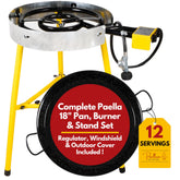 Paelluxe paella pan 18-inch ready for outdoor cooking
