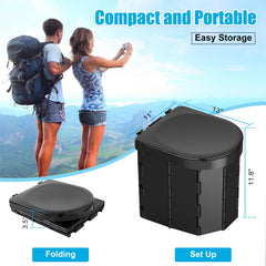 PAHTTO folding toilet back view shows sturdy ABS frame supporting up to 400 lbs