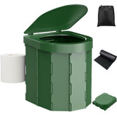 PAHTTO portable camping toilet folded for compact storage and transport.