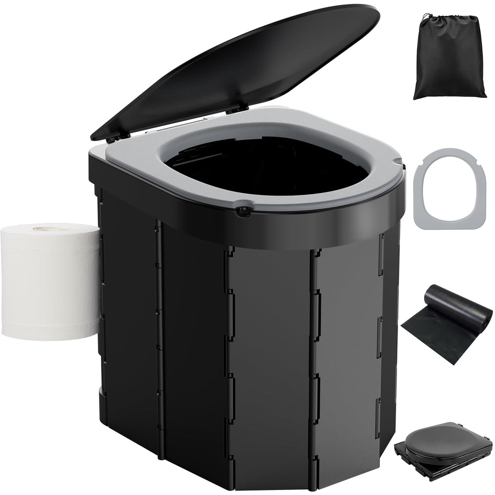 PAHTTO portable camping toilet with PU cushion offers cool-warm comfort on outdoor trips