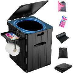PAHTTO XL portable toilet front view shows sturdy ABS housing for rugged outdoor use