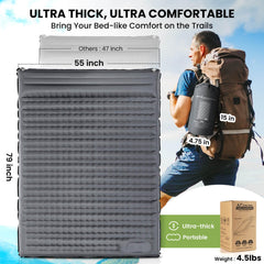 Pallfi built-in foot pump shows quick inflation at camp