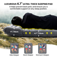 Pallfi ergonomic pillow with rapid deflation for easy setup