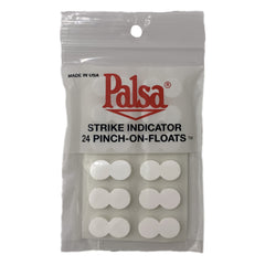 Palsa strike indicator pinch-on float Glow White 24 pack applied to fishing leader