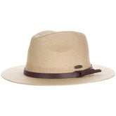 Panama Jack men's straw safari hat brim detail shows sun protection and shade for beach days