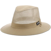 Panama Jack nylon mesh safari hat, top view, showcasing lightweight design and sun protection.