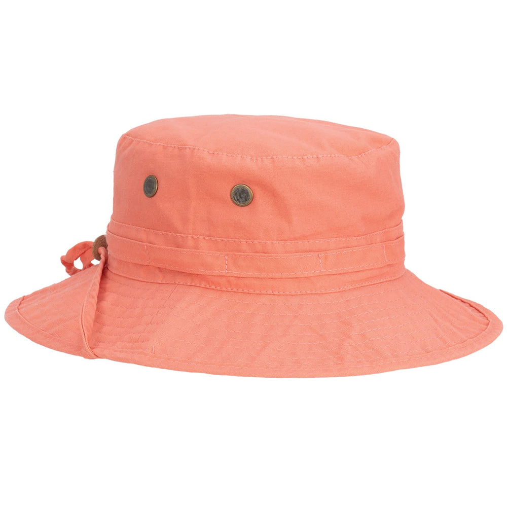 Panama Jack women's bucket hat with palm print underbrim for stylish sun protection.