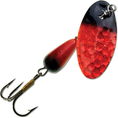 Panther Martin FishSeeUV hammered blade lure in salmon-black for trout.