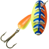 Panther Martin FishSeeUV Vibrant Image lure in orange-charcoal enhances visibility for bass during day or night.