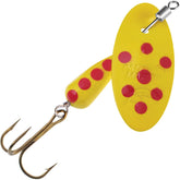 Panther Martin Inline Swivel Spotted Yellow lure with integrated swivel for smoother casts