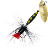 Panther Martin WillowStrike blade closeup in gold highlighting crisp spinning action for trout