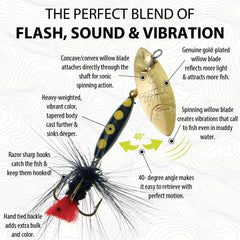 Panther Martin WillowStrike Regular Fly Spinner with black body and gold blades