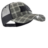 Panther Vision Ike Series plaid hat front view with hands-free fishing light