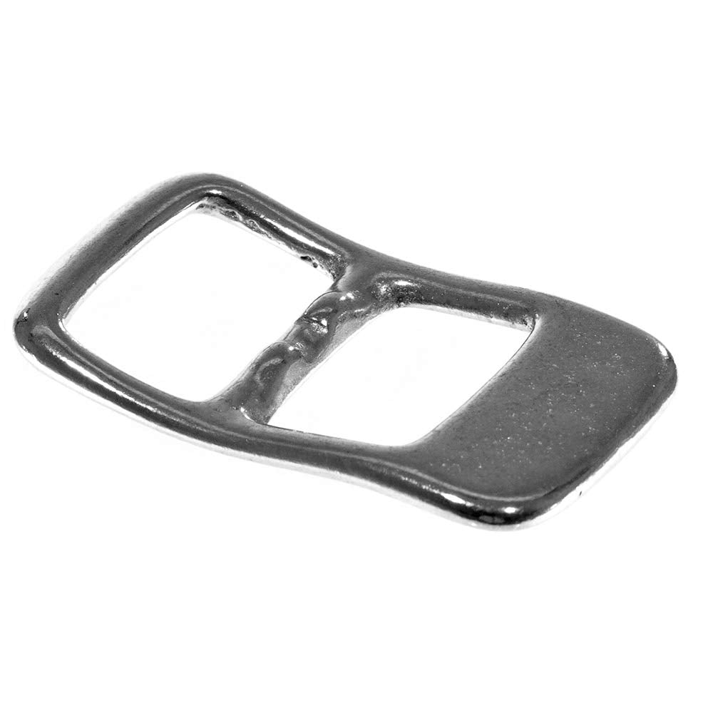 Paracord Planet silver rope adjuster 2-hole front view for secure rope control.