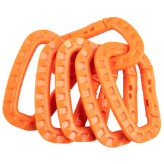 Paracord Planet Tactical Carabiner Keychain six-pack in khaki, lightweight and versatile for outdoor gear.