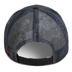 Paramount Outdoors 6-panel rope cap patch detail, stylish fly fishing motif.