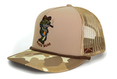 Paramount Outdoors base camp 5-panel front closeup highlighting structured design and durability.