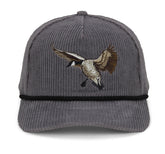 Paramount Outdoors corduroy Canadian goose trucker hat—front view showing durable waterfowl styling.