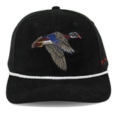 Paramount Outdoors wood duck hat front view shows vintage corduroy style and durable construction