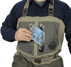 Two zippered front chest pockets with indicator pockets
