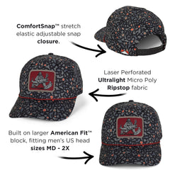 Micro ripstop fabric keeps the cap lightweight and durable during outings.
