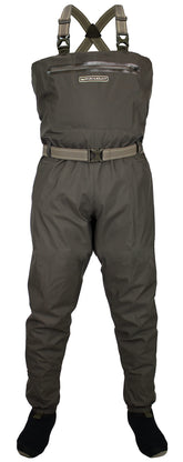 Paramount Outdoors Stonefly wader shows waterproof breathable nylon for dry river days.