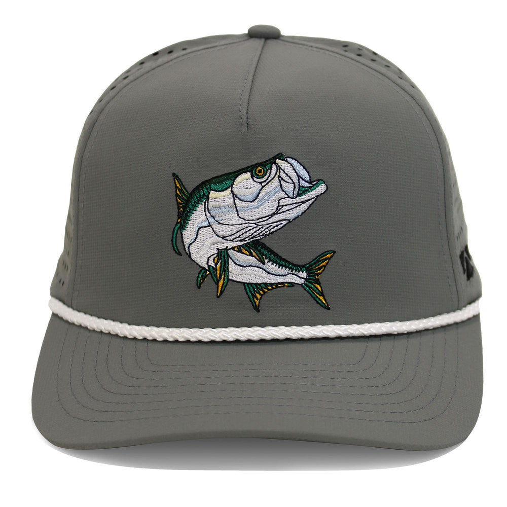 Paramount Outdoors Tarpon cap front view with structured panels, ideal for casting on the deck.