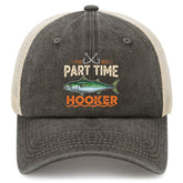 Part Time Hooker fishing hat with mesh back for breathable all-day comfort.