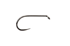 Partridge Fine Dry Patriot Barbless SLD size 10 hook close-up with precise beak point for secure hold