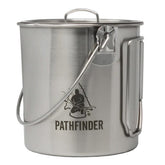 Pathfinder stainless steel bush pot 32oz with durable body for field cooking.