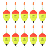 PATIKIL 10-pack EVA fishing bobbers in yellow, versatile for saltwater and freshwater fishing