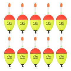 PATIKIL 10-pack EVA fishing bobbers in yellow, versatile for saltwater and freshwater fishing