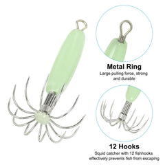 PATIKIL 12-hook squid jig enhances lure retention and catch potential