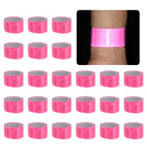 PATIKIL 22cm reflective band on the pink wrist boosts visibility during night runs.