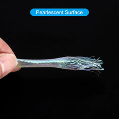 Fly tying material tube used as body or tail flash, pearlescent white