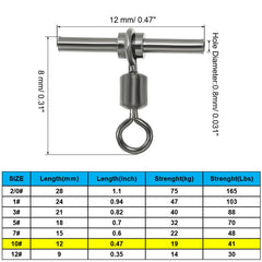 PATIKIL 3-way swivel side view demonstrates smooth rotation reducing line twist.