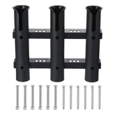 PATIKIL 3-Rod Fishing Rod Holder for Boat in black finish, wall-mounted