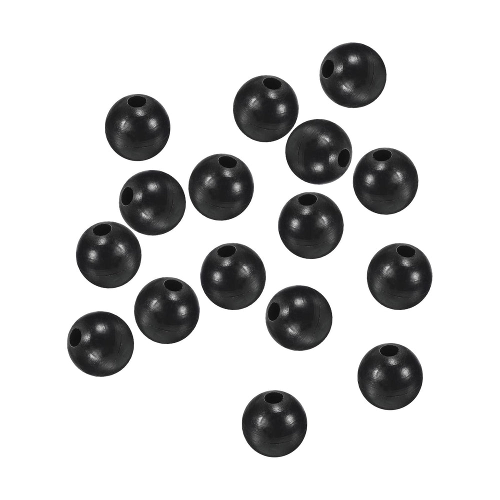 PATIKIL 6mm black fishing beads on a line for quick rigging and lure setup.