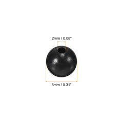 PATIKIL round soft plastic beads close-up in black finish.