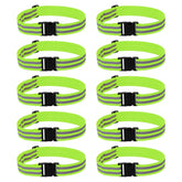 PATIKIL adjustable reflective running belt in green for secure, high-visibility workouts outdoors.