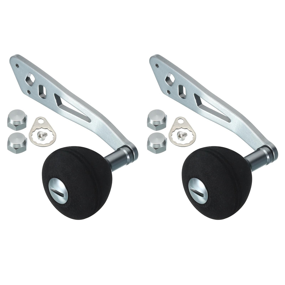 PATIKIL baitcasting power handle front view shows durable metal construction.