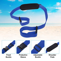 PATIKIL beach gear and camping setup with straps ready.