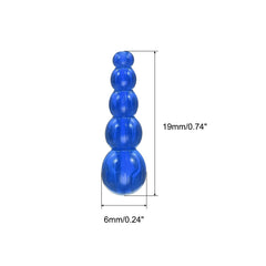 PATIKIL blue plastic beads close-up highlighting smooth hole design for safer knots
