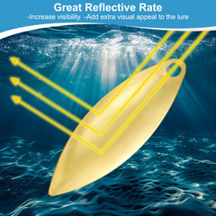 Gold-tone PATIKIL blades boost lure visibility in daylight for fishing.