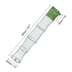 PATIKIL collapsible fishing cage basket open for ready bait storage on trips.
