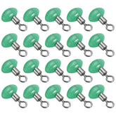 PATIKIL cross-line swivel bead in green connecting mainline and leader smoothly.