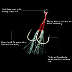 PATIKIL double hooks attachment secures lure during casting